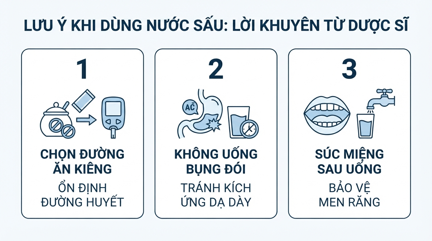Hướng dẫn từ dược sĩ giúp người có bệnh lý thưởng thức nước sấu an toàn.