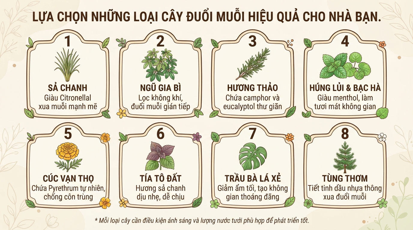 Top 8 loại cây đuổi muỗi trong nhà dễ trồng và an toàn cho sức khỏe