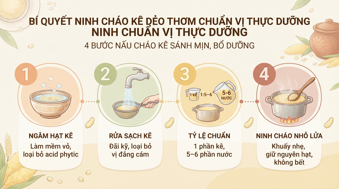 Cháo kê: 5 tác dụng sức khỏe và cách nấu hạt kê thơm ngon, sánh mịn tại nhà