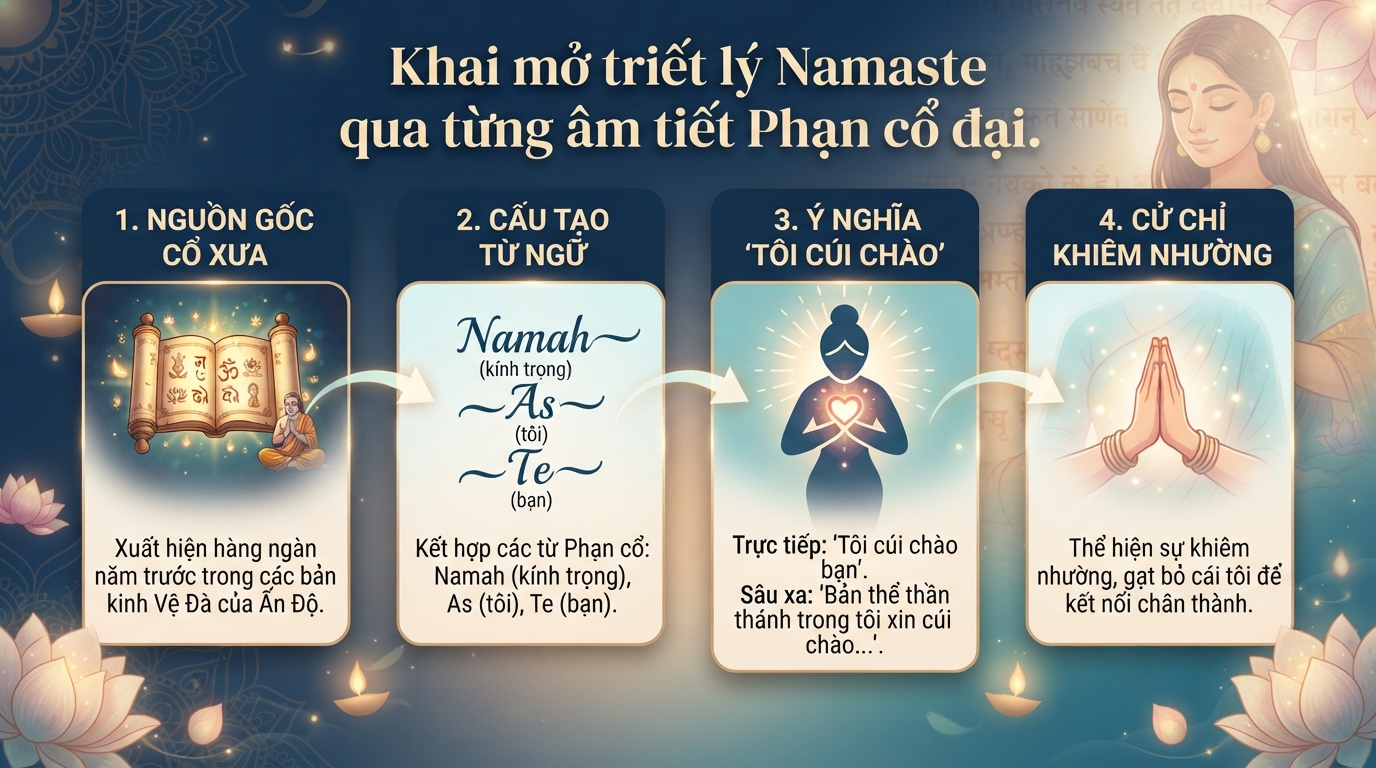 Namaste là gì? Nguồn gốc, ý nghĩa và cách chào đúng trong yoga