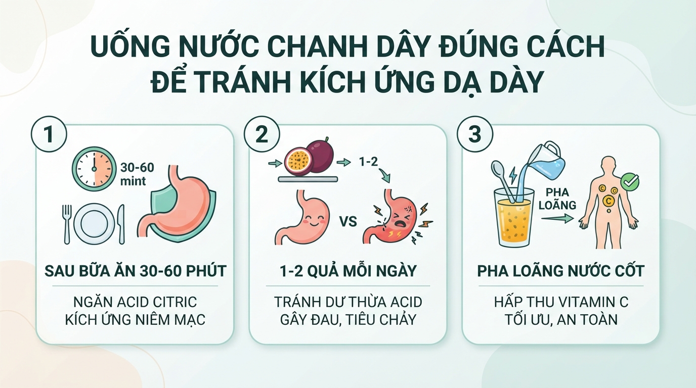 Khuyến cáo về thời điểm và liều lượng sử dụng nhằm tránh kích ứng dạ dày.