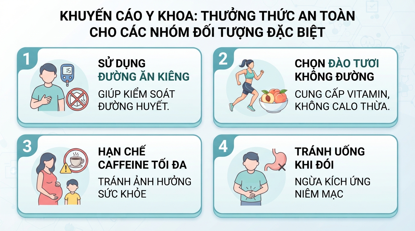 Khuyến cáo y khoa về cách thưởng thức an toàn cho từng nhóm đối tượng đặc biệt.