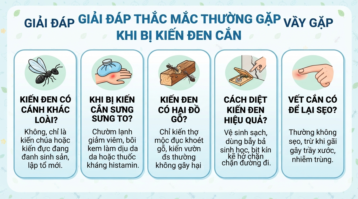 Kiến đen có độc không? Cách xử trí khi bị kiến đen cắn và mẹo đuổi kiến