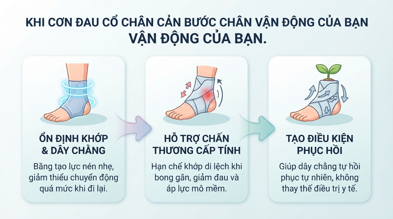 Băng cổ chân: Cách chọn, sử dụng và khi nào cần đi khám?