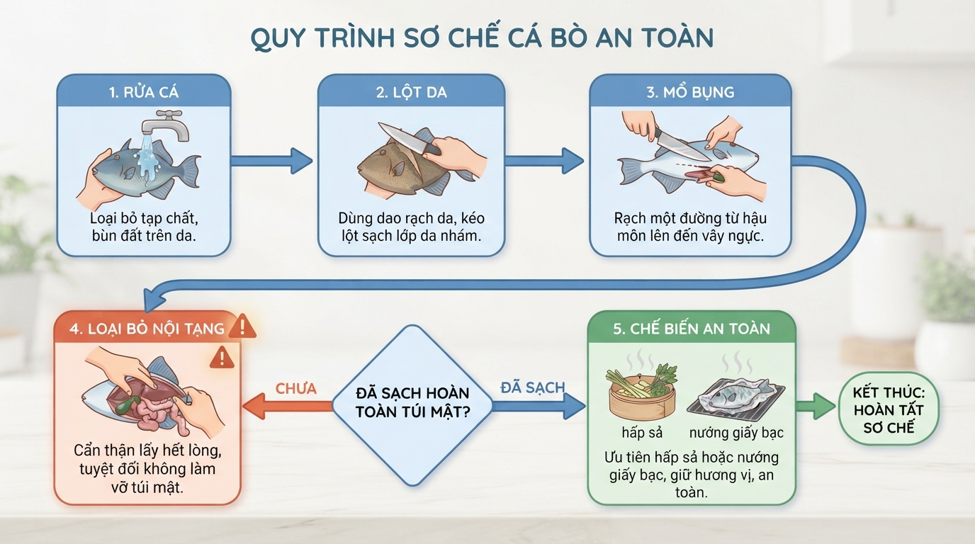 Loại bỏ hoàn toàn túi mật giúp ngăn nguy cơ nhiễm độc tố Ciguatera nguy hiểm.
