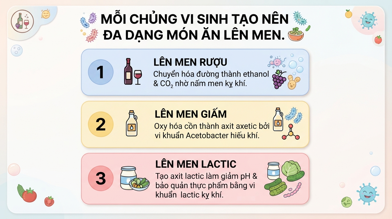 Lên men là gì? Cơ chế, các loại phổ biến và lợi ích đối với sức khỏe