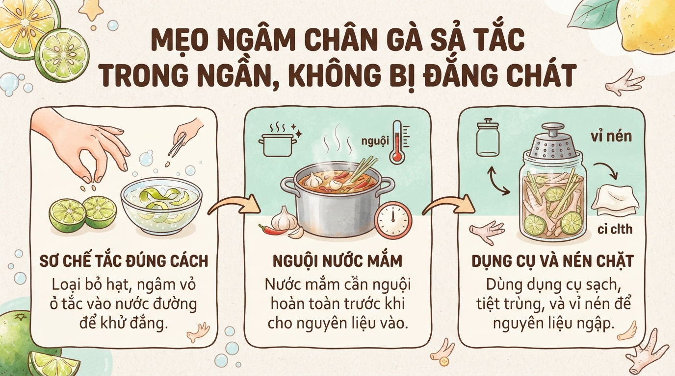 Cách làm chân gà sả tắc giòn ngon, không bị đắng chuẩn vị tại nhà