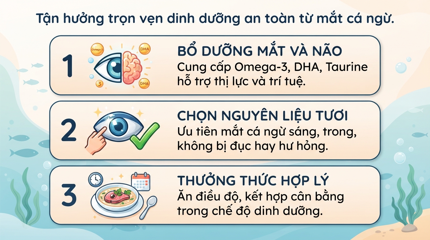 Mắt cá ngừ đại dương: Giá trị dinh dưỡng, cách chế biến và lưu ý an toàn