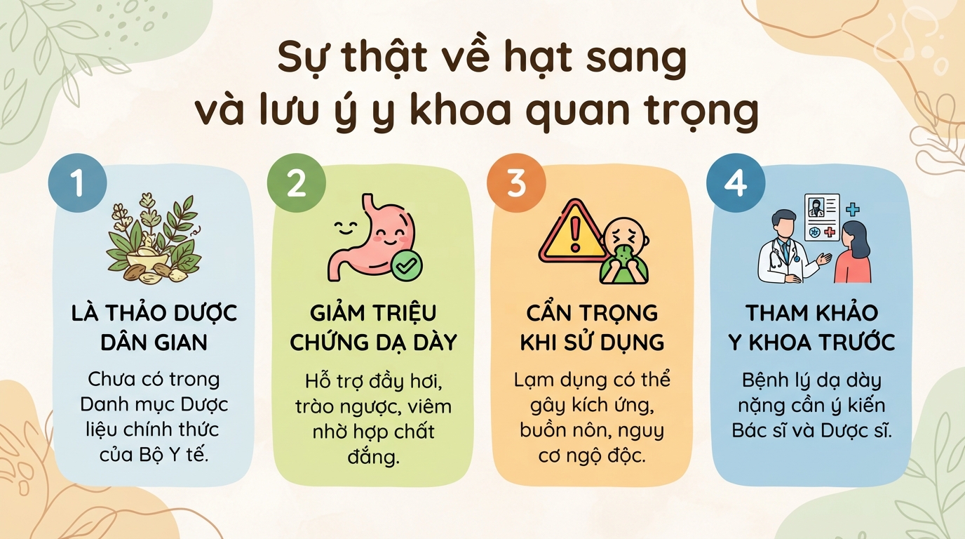 Hạt sang: Công dụng dân gian và lưu ý khi sử dụng