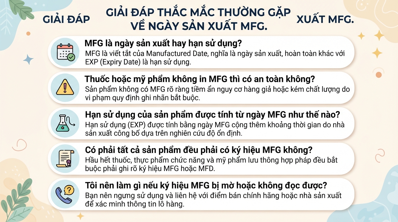 MFG là gì? Cách đọc ngày sản xuất trên thuốc và mỹ phẩm