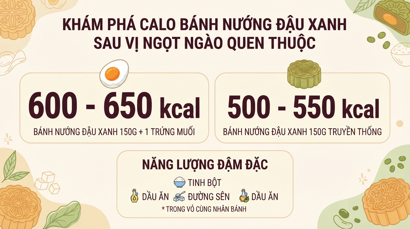 Bánh nướng nhân đậu xanh bao nhiêu calo? Mẹo ăn giúp giữ vóc dáng