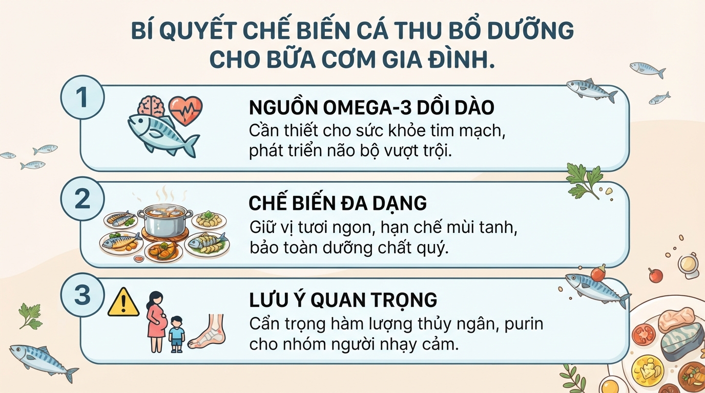 Cá thu làm gì ngon? Gợi ý 7 món giàu dinh dưỡng cho bữa cơm gia đình