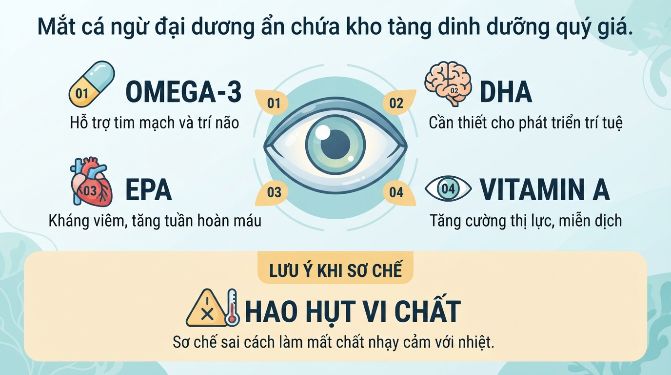 Mắt cá ngừ đại dương: Giá trị dinh dưỡng, cách chế biến và lưu ý an toàn