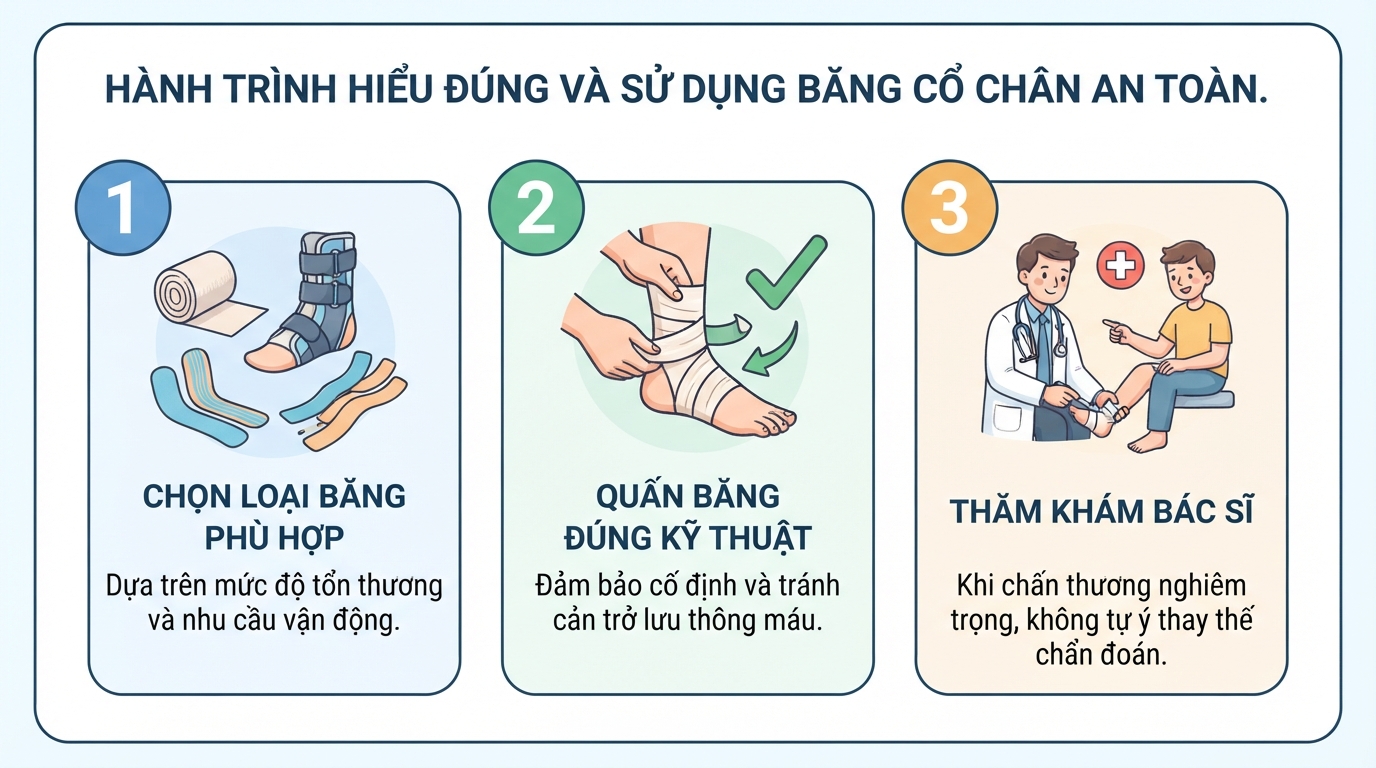 Băng cổ chân: Cách chọn, sử dụng và khi nào cần đi khám?