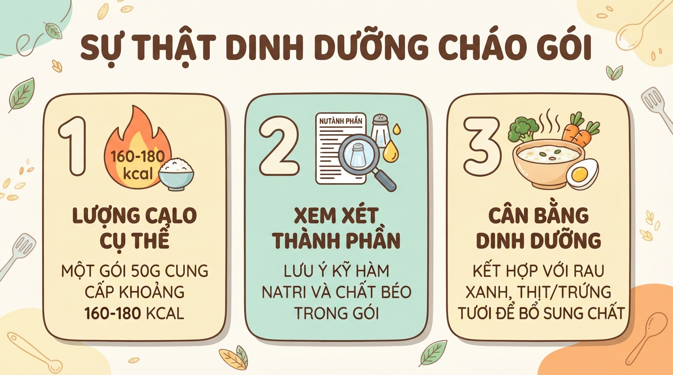 Cháo Gấu Đỏ bao nhiêu calo? Cách ăn cháo gói hợp lý