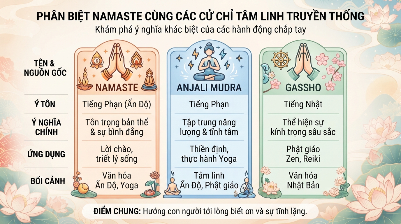 Namaste là gì? Nguồn gốc, ý nghĩa và cách chào đúng trong yoga