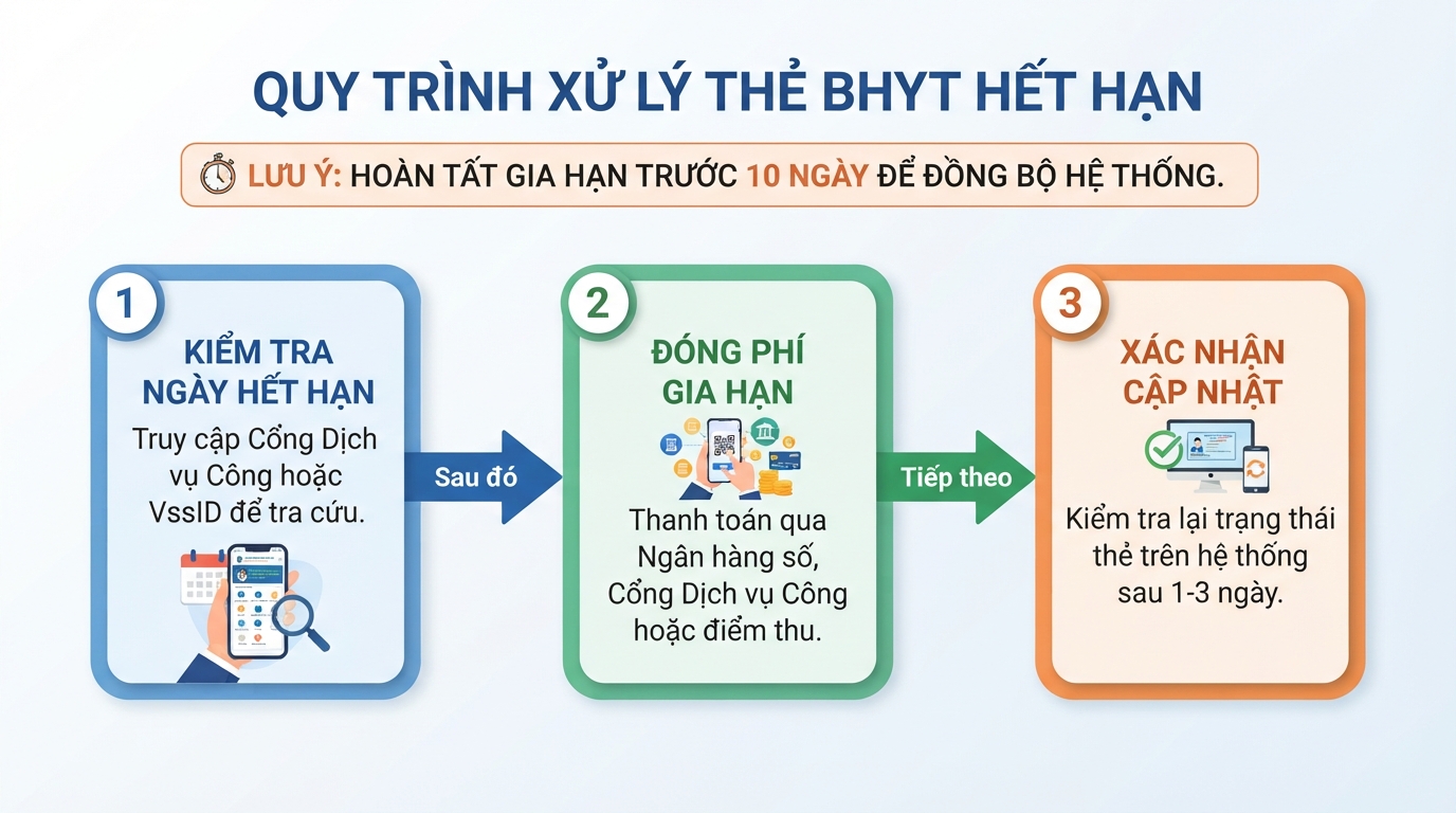 Nên hoàn thành đóng phí gia hạn trước mười ngày để hệ thống kịp đồng bộ.