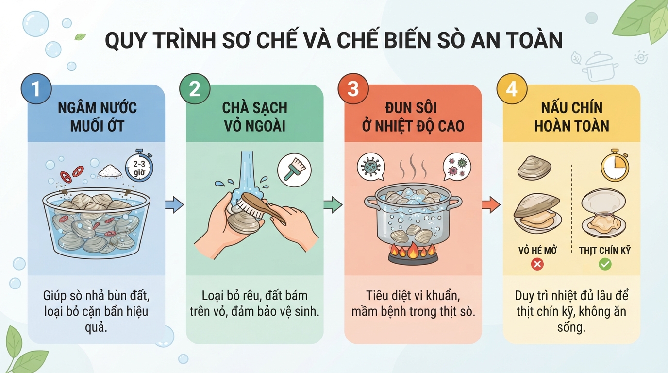 Ngâm nước muối ớt từ hai đến ba giờ hỗ trợ loại bỏ hoàn toàn cặn bẩn.