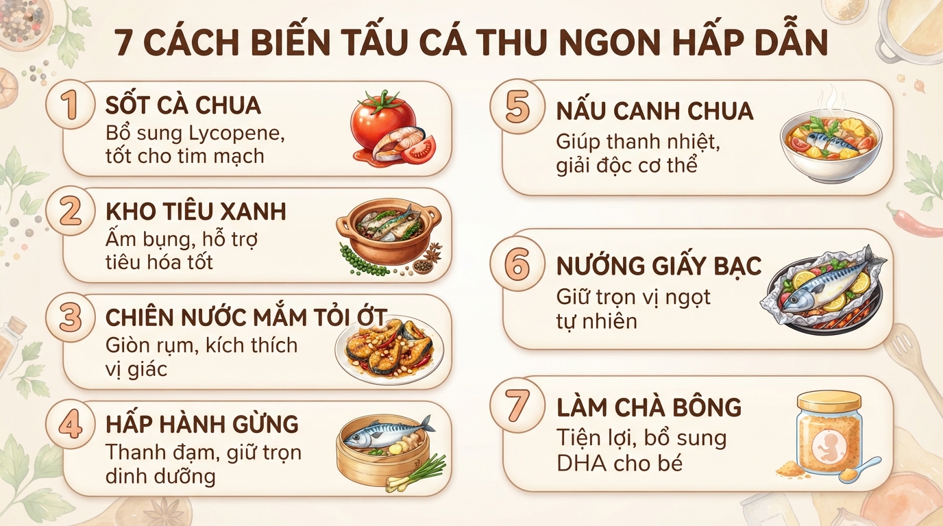 Cá thu làm gì ngon? Gợi ý 7 món giàu dinh dưỡng cho bữa cơm gia đình