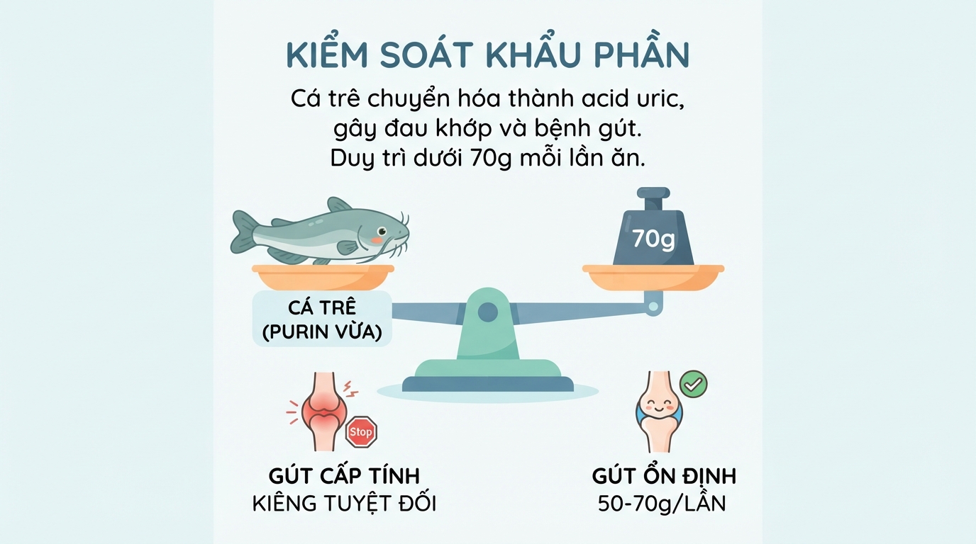 Người có chỉ số acid uric cao nên kiểm soát khẩu phần ăn dưới 70g mỗi lần.