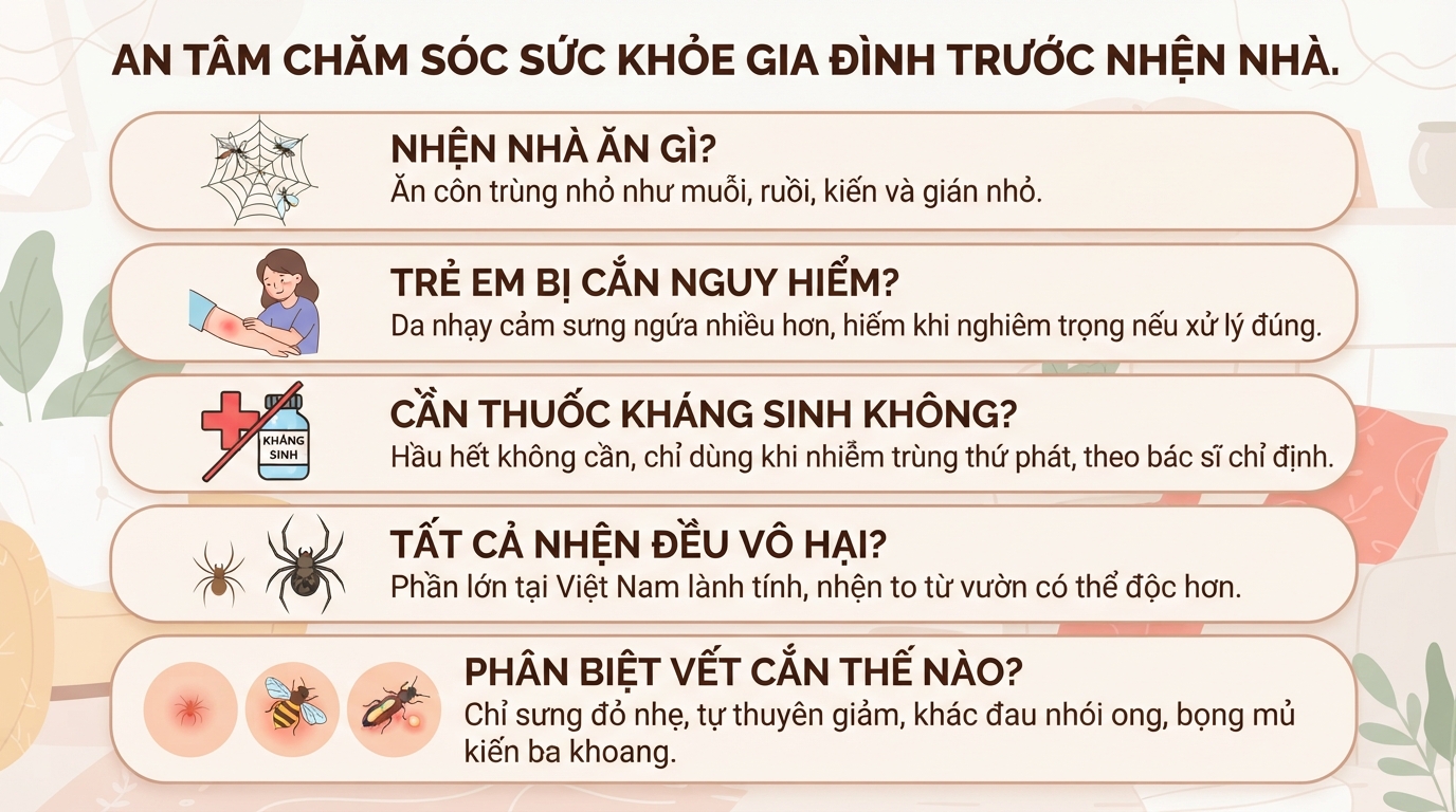 Nhện nhà có độc không? Các loại nhện nhà phổ biến và cách xử lý