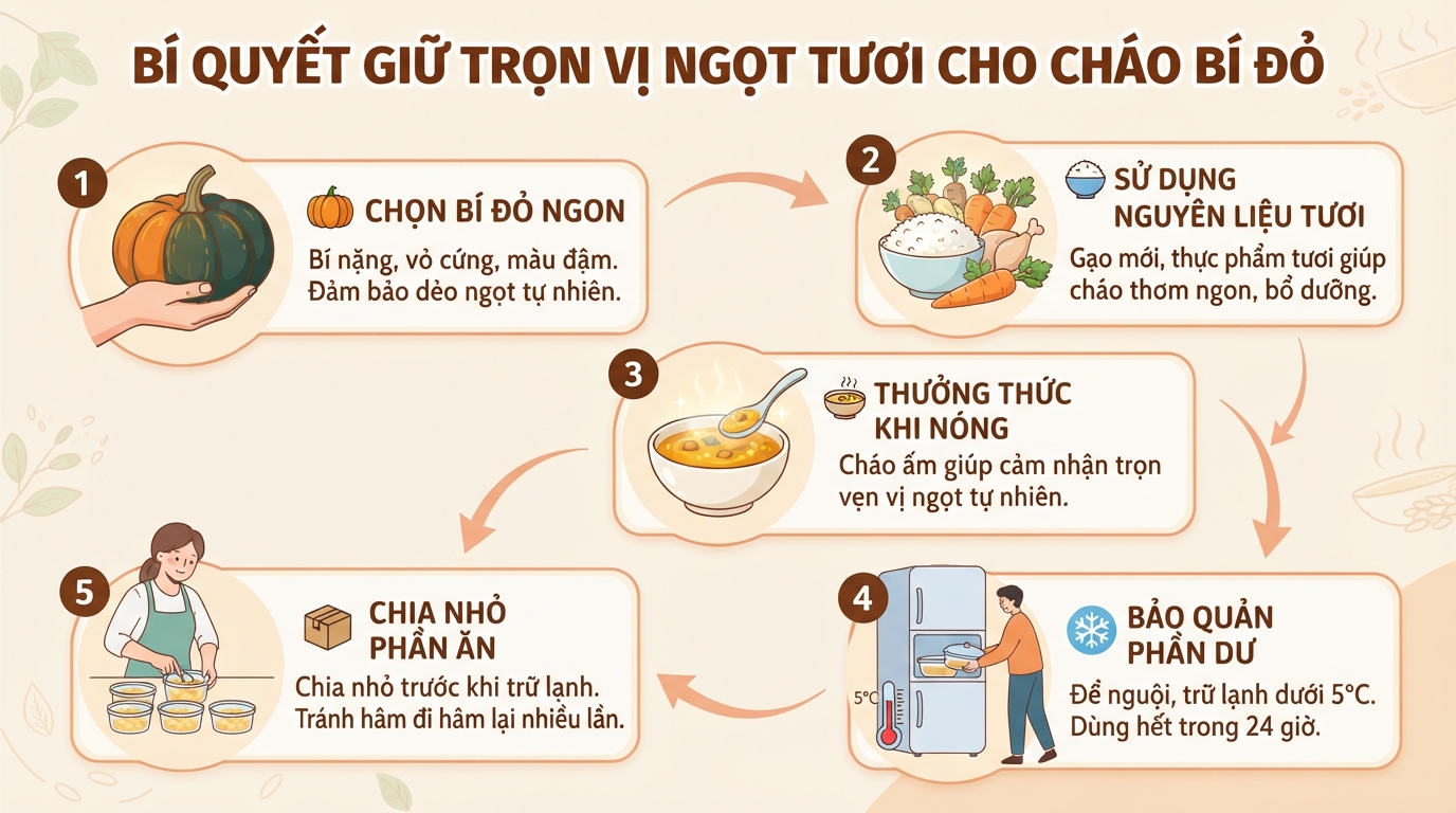 Cháo bí đỏ: Giá trị dinh dưỡng, cách nấu và những lưu ý cần biết