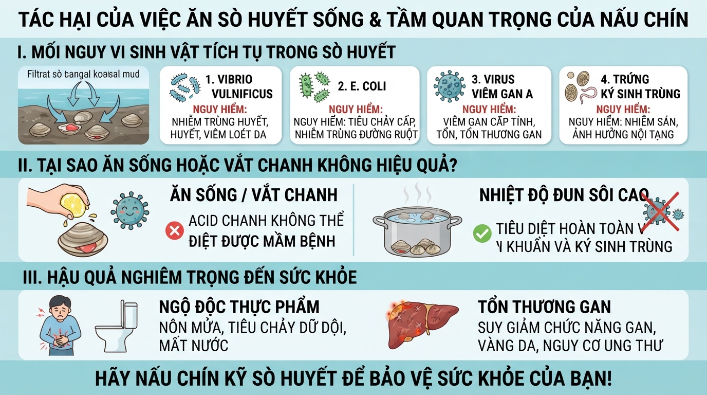 Nhiệt độ đun sôi cao giúp tiêu diệt hoàn toàn vi khuẩn Vibrio và ký sinh trùng.