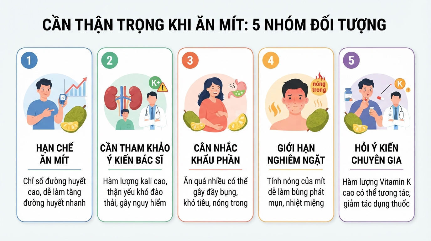 Nhóm đối tượng có bệnh lý nền cần thận trọng và giới hạn khẩu phần tiêu thụ.