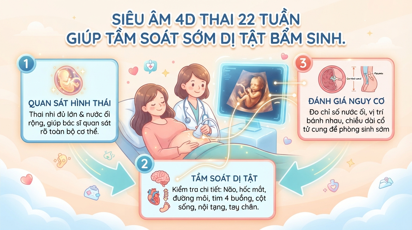 Thai 22 tuần là mấy tháng? Chỉ số phát triển và mốc siêu âm cần biết