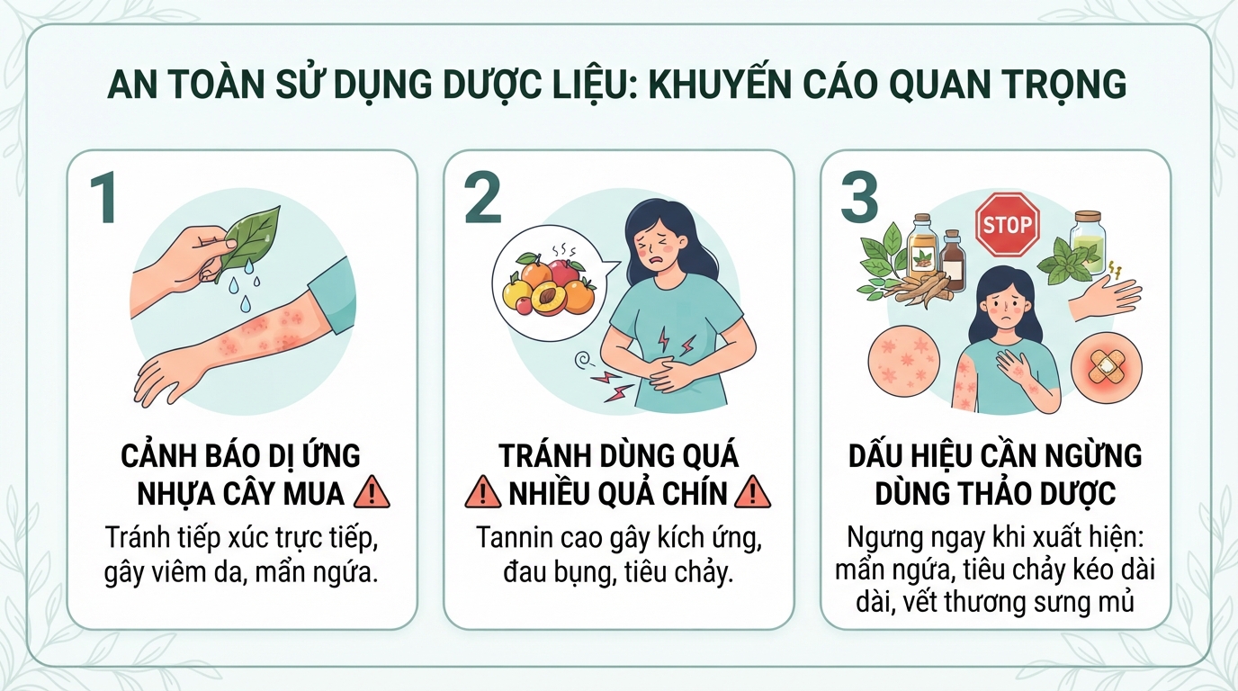Những khuyến cáo và cảnh báo an toàn quan trọng khi dùng dược liệu.