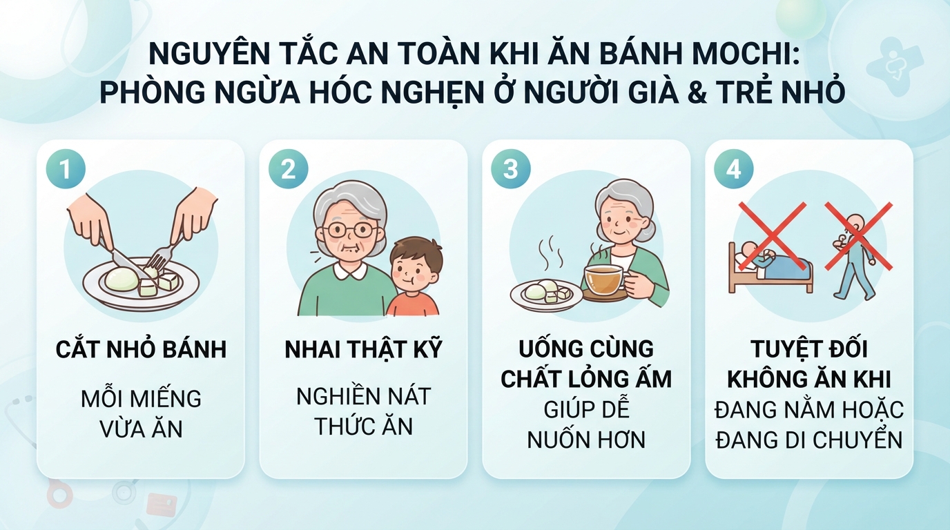 Những nguyên tắc an toàn giúp phòng ngừa mắc nghẹn ở người già và trẻ nhỏ.