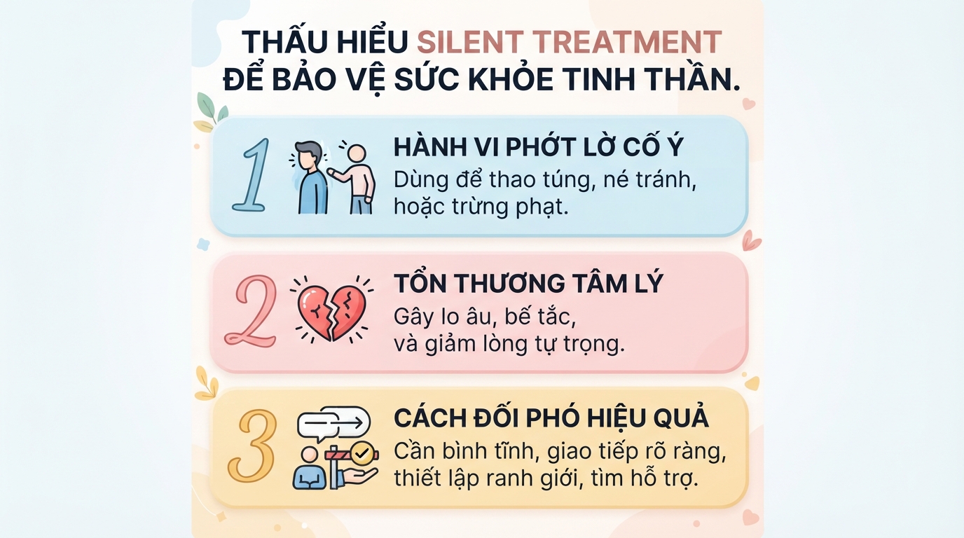 Silent treatment là gì? Cách nhận diện và đối phó sự im lặng độc hại