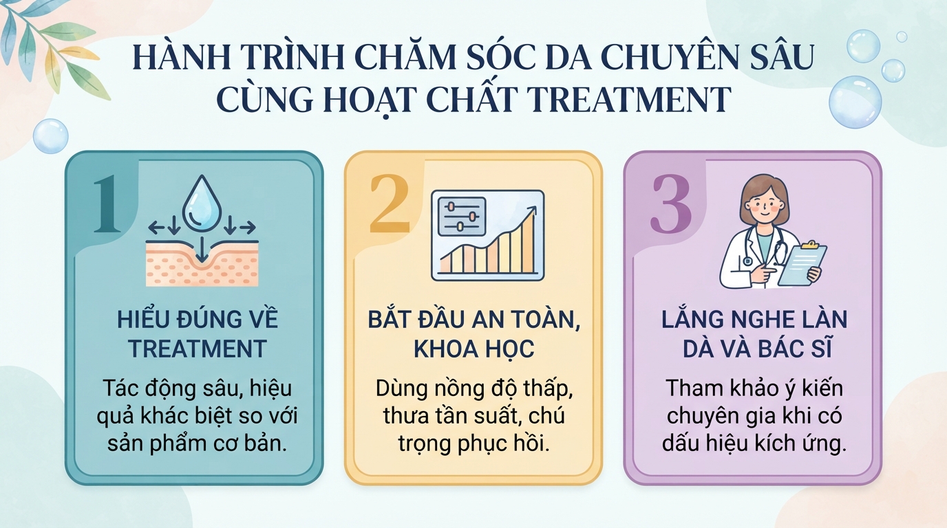 Treatment trong mỹ phẩm là gì? Cách chăm sóc da an toàn