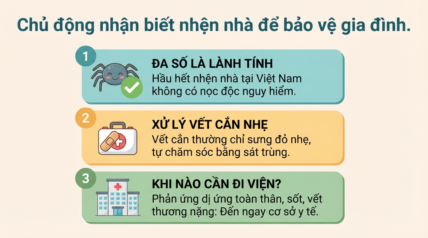 Nhện nhà có độc không? Các loại nhện nhà phổ biến và cách xử lý