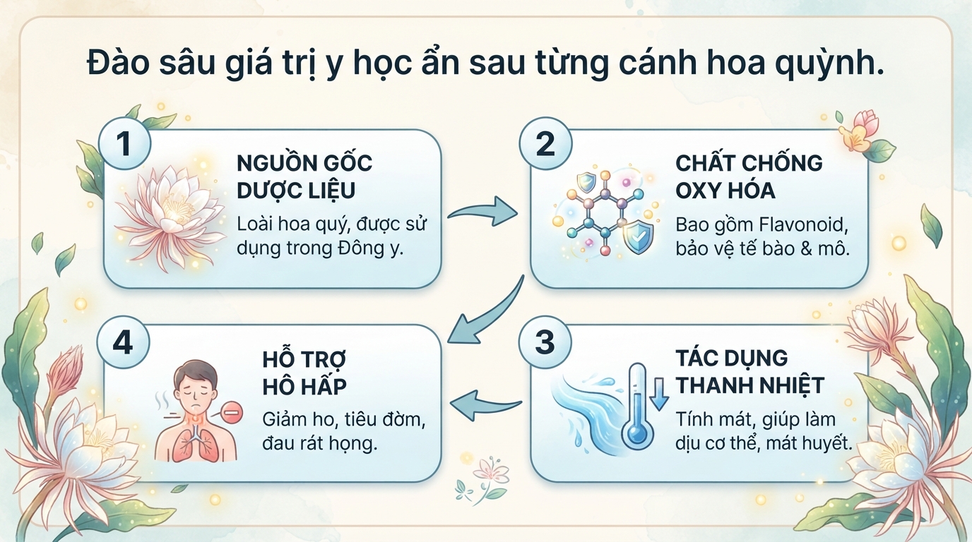 Hoa quỳnh: Đặc điểm, ý nghĩa và ứng dụng trong Y học cổ truyền