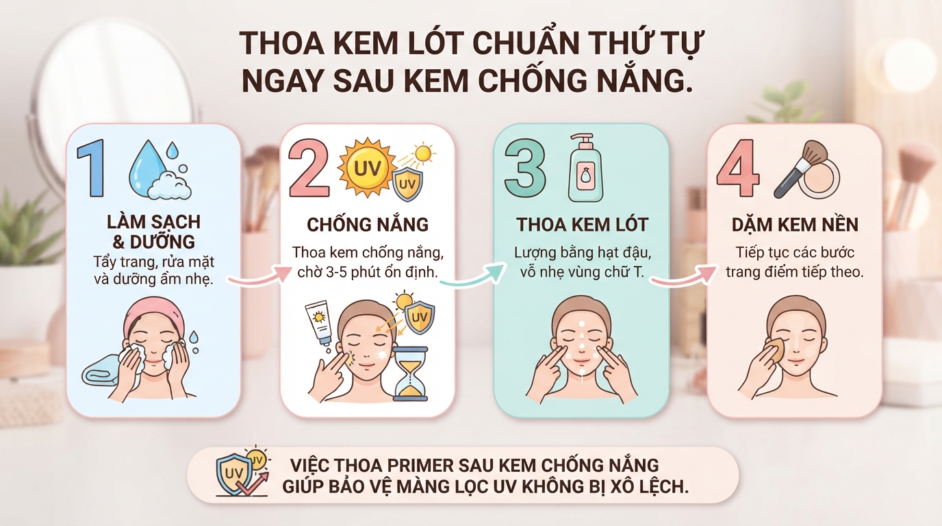 Primer là gì? Công dụng và cách dùng kem lót đúng cách để bảo vệ da