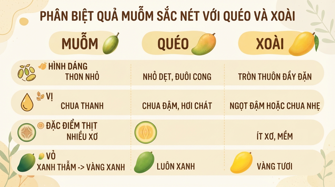 Quả muỗm là gì? Công dụng và cách phân biệt với quả quéo