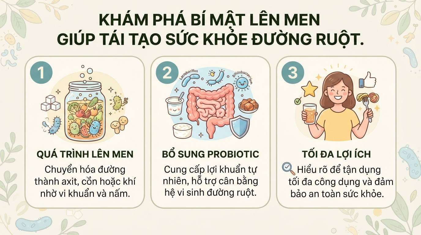 Lên men là gì? Cơ chế, các loại phổ biến và lợi ích đối với sức khỏe