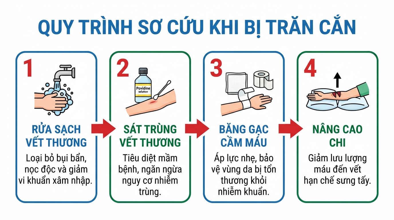 Quy trình 4 bước sơ cứu tại chỗ đúng chuẩn y khoa khi bị trăn cắn.