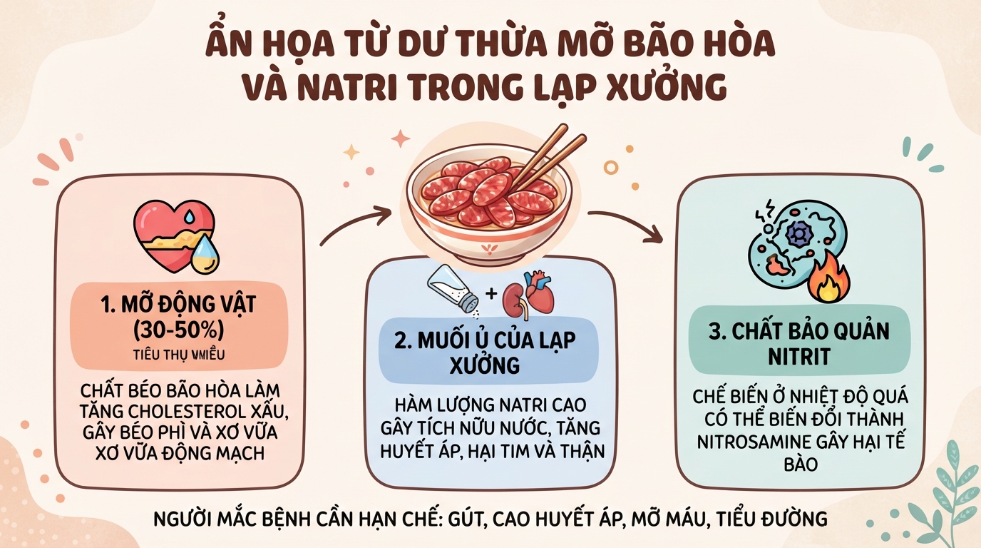 Lạp xưởng bao nhiêu calo? Cách chiên bằng nước ít béo nhất