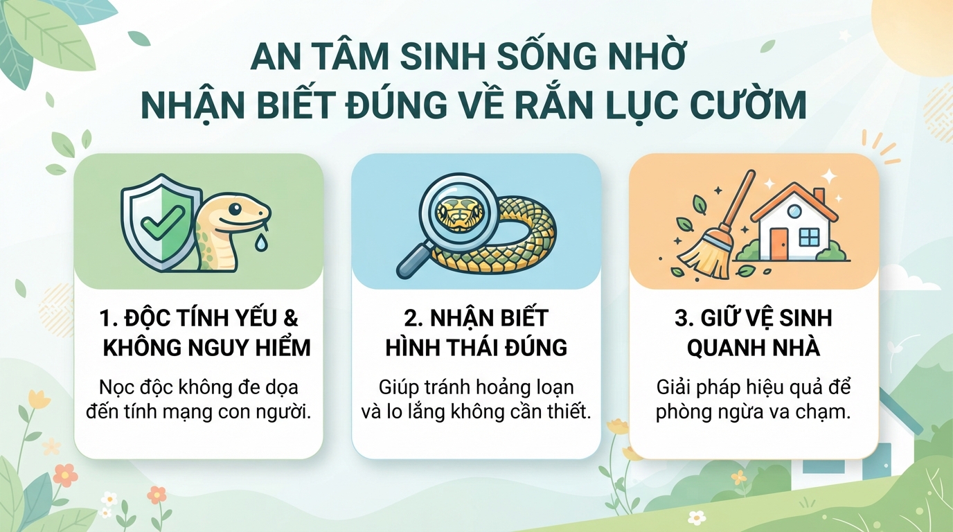 Rắn lục cườm có độc không? Cách nhận biết và xử lý vết cắn