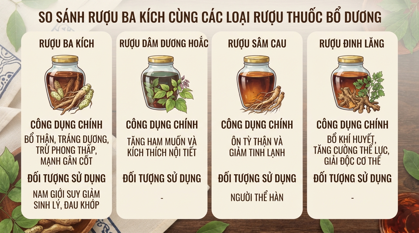 Rượu ba kích: Công dụng, cách ngâm và lưu ý an toàn khi sử dụng