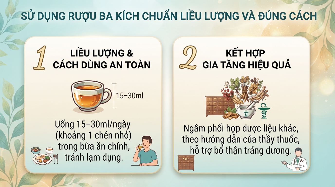 Rượu ba kích: Công dụng, cách ngâm và lưu ý an toàn khi sử dụng