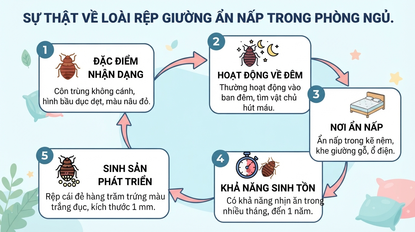 Con rệp giường: Dấu hiệu nhận biết vết cắn và cách xử lý đúng cách