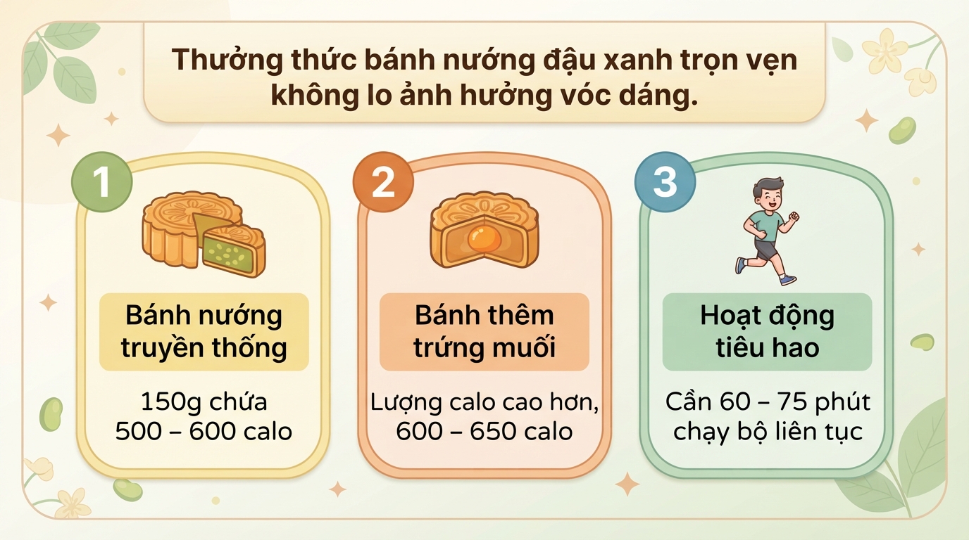 Bánh nướng nhân đậu xanh bao nhiêu calo? Mẹo ăn giúp giữ vóc dáng