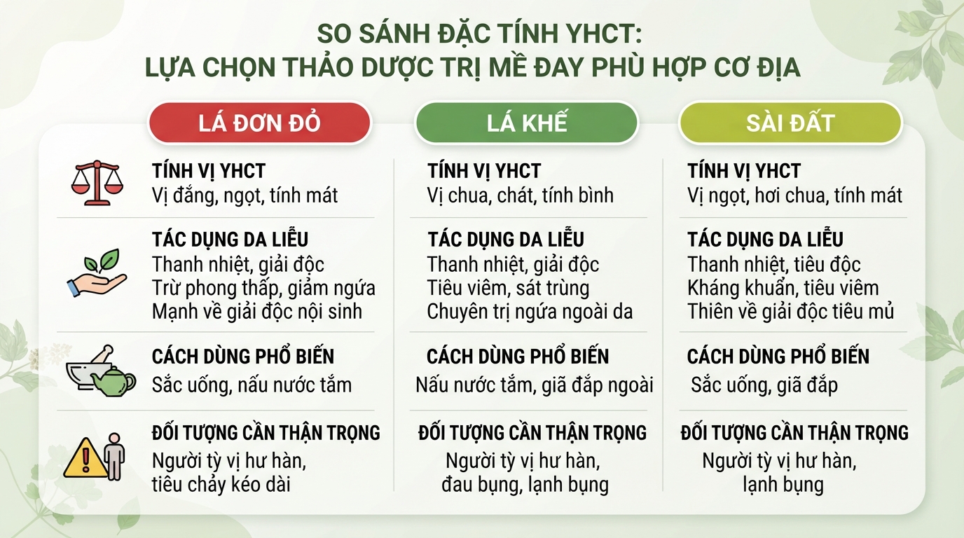 So sánh đặc tính YHCT giúp lựa chọn thảo dược phù hợp với từng cơ địa.