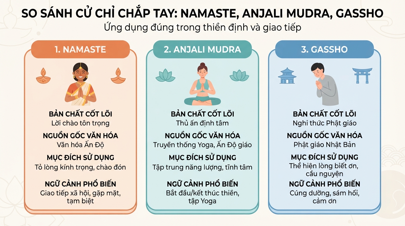 So sánh giúp người tập áp dụng đúng cử chỉ trong từng ngữ cảnh thiền định và giao tiếp.