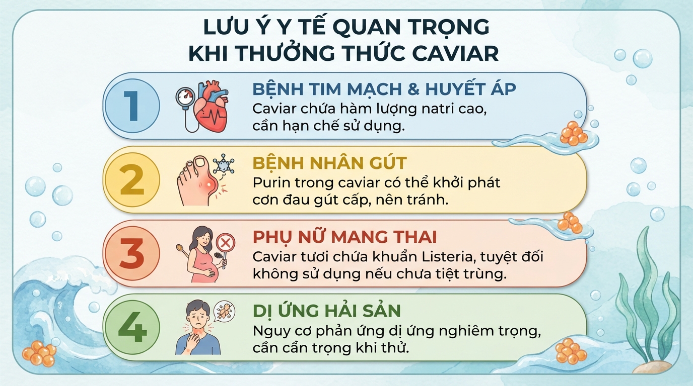 Caviar là gì? Giá trị dinh dưỡng và tác dụng sức khỏe của trứng cá tầm