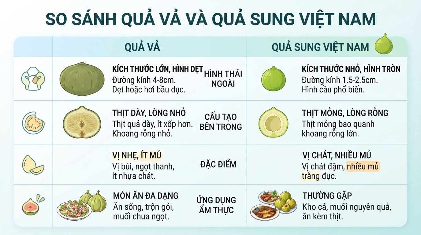 So sánh trực quan sự khác biệt về kích thước và cấu tạo ruột giữa hai loại.