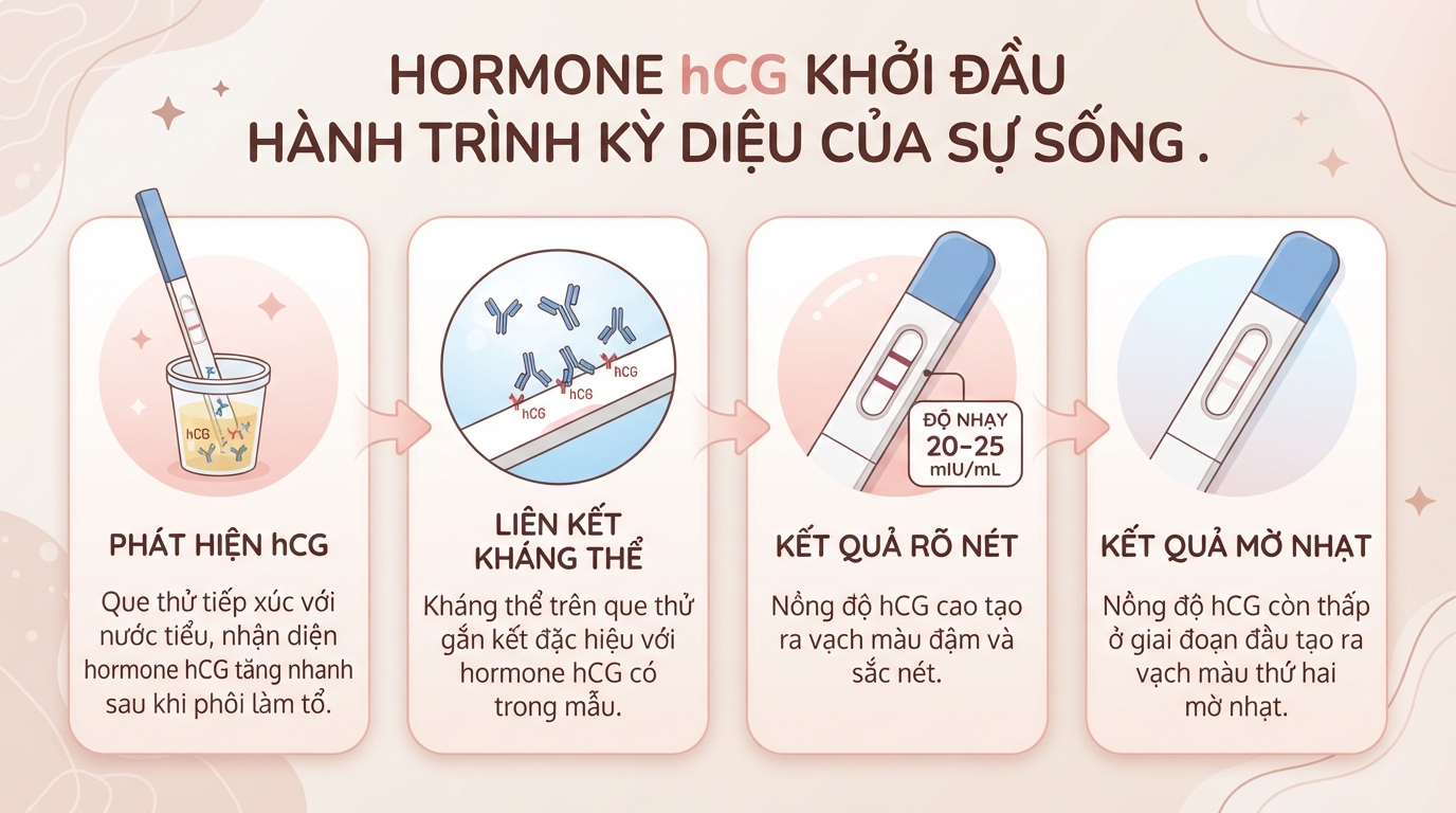 Que thử thai 1 vạch đậm 1 vạch mờ: 5 nguyên nhân phổ biến, cách xử lý